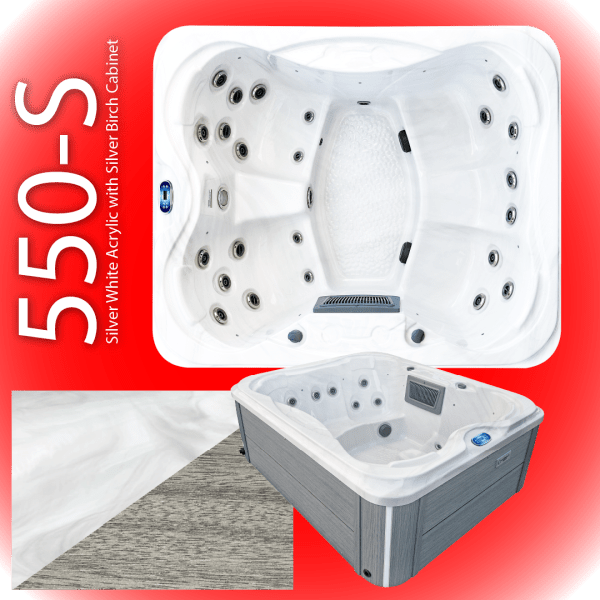 550-S Silver White Marble 13 Amp Hot Tub