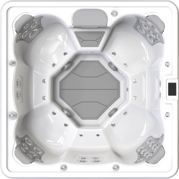 CL530 All Seater Alpine White/Oak Brown 32 Amp Hot Tub