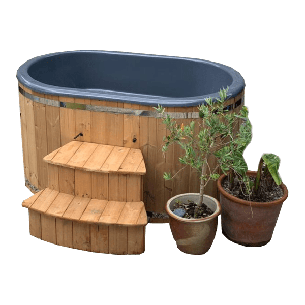 Factory Made 2 Person Oval Wood Fired Hot Tub Spa